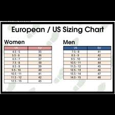 European Shoe Size Chart European Shoes Workout Shoes Training Shoes