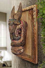 Vintage Wooden Nandi Wall Decor Vintage Wall Decor Carved Wall Decor Wall Decor Design