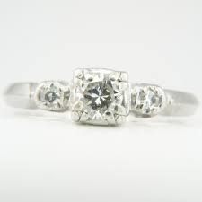 Antique Heirloom 90 Platinum 10 Iridium Alloy Pt900 Ring Set With 3 Diamon Fine Engagement Rings Platinum Engagement Rings Vintage Art Deco Engagement Ring