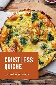 Crustless Quiche Slice On Plate With Broccoli And Bacon Crustlessquiche Easycrustlessquiche Healthyc Crustless Quiche Quiche Recipes Crowd Pleasing Recipes