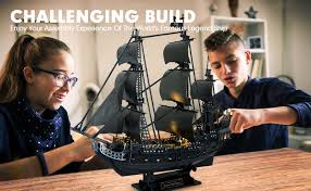 Cubicfun 3d vessel puzzle ship models toys foam puzzles building kits gift for adults and kids, us worldwide trading Cubicfun 3d Puzzle Large Queen Anne S Revenge Sailboat L522h With Led Lights Model Building Kits Buildingtoystore Com