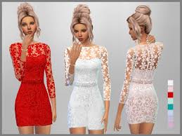 Set Of 8 Short Lace Dresses For Everyday And Formal Wear Found In Tsr Category Sims 4 Female Everyday Sims 4 Dresses Sims Sims 4 Clothing