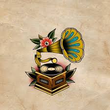 Vitrolinha Classica Para Treinar Uns Digital Disponivel Para Tattoo Vitrolinha Cl Traditional Tattoo Music Traditional Tattoo Art Gramophone Tattoo