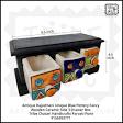 Blue Pottery triple Drawers