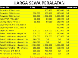 Membeli laptop adalah investasi besar bagi perusahaan yang hanya membutuhkan laptop segera hubungi kami untuk harga yang kompetitif, dan percayakan kebutuhan sewa laptop rental notebook, sewa tv, sewa proyektor, komputer atau pc. Daftar Harga Sewa Proyektor Laptop Led Tv Monitor