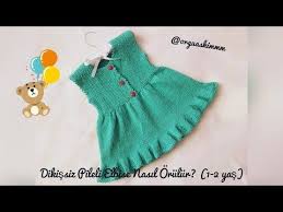 Basit Ve Sik Firfirli Cocuk Jilesi Yapimi 2 3 Yas Youtube Baby Knitting Patterns Orgu Bebek