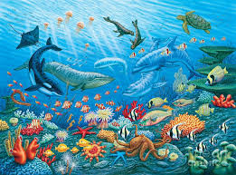 Ocean Life Phil Wilson Ocean Life Art Sea Life Painting Ocean Mural