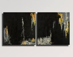 Black And Gold Artwork Items Similar To Extra Large Abstract Painting Black Gold Gray Set Of Two Original Canvas Art Contemporary Modern Art 72x36 Wall Decor 41bduo On Etsy Abstract Painting Large Abstract Painting Original