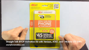 If you're unable to activate the card online, you can give at&t a call from a working phone or visit an authorized at&t store during regular business hours. Straight Talk Byop Activation Kit With Verizon At T And T Mobile Lte Sims Smartphonematters