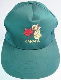 Vintage Canada Triple Maple Leaf Snapback Trucker Hat Green Embroidered Logo Canada Trucker Mapleleaf Leaf Leaves Hat Cap Hats Trucker Hat Embroidered