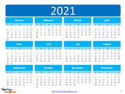 Create your own 2021 month planners using our calendar maker you can print multiple copies of the calendar or planner as you like, make sure the copyright text at the bottom remains intact. Printable Calendar 2021 Template Free Powerpoint Template