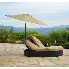 This set of two chaise lounges is sure to impress at your next barbeque. Solara Outdoor Patio Double Chaise Lounge With Umbrella By Bridgeton Moore 10829550