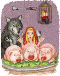 Furious werewolf with black and blue mane. The Big Bad Wolf All The Tropes