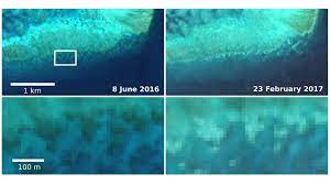Aerial surveys of more than 500 coral reefs from cairns to papua new guinea reveal that the most pristine section of the great barrier reef is currently experiencing the worst, mass bleaching event in its. Esa Sentinel 2 Captures Coral Bleaching Of Great Barrier Reef