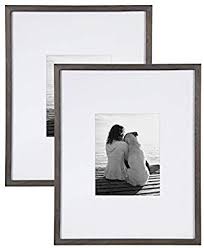 Amazon Com Designovation Gallery Wood Photo Frame Set For Customizable Wall Display Pack Of 2 14x18 Matted To 11x1 Wood Picture Frames Picture On Wood Frame