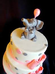 Pink Little Cake Elephant Theme Baby Shower Cake