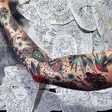 Heart patchwork quilt tattoo ideas. Patchwork Sleeve Tattoo Novocom Top