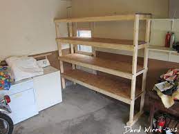 How To Make A Garage Shelf Finished In Place Instructions Large Jpg 1 440 1 080 Pixels Wooden Storage Shelves Diy Storage Shelves Garage Storage Shelves