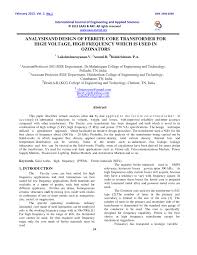 pdf analysis and design of ferrite core transformer for