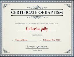 Certificado de bautismo para imprimir los certificados, gratis. Plantilla De Iglesia Certificado De Bautismo Postermywall
