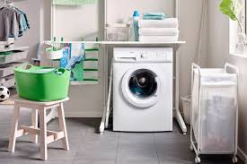 Furthermore, this ugly area by the back door entrance with incoming water pipes and ventilation fans was completely first we planned to build the storage out of kitchen cabinets, but the ikea cabinets were too high to fit under the windows and others were more. 7 Laundry Storage Ideas To Steal From Ikea Better Homes And Gardens