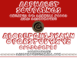 Registration on or use of this site constitutes acceptance of our terms of service. Alphabet Souplings Font 1001 Free Fonts