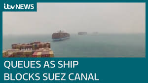 Rescue teams working to dislodge the giant container ship blocking the suez canal have failed in another bid to free the boat, according to the vessel's technical manager. Traffic Jam Remains As Container Ship Blocks Egypt S Suez Canal Itv News Youtube