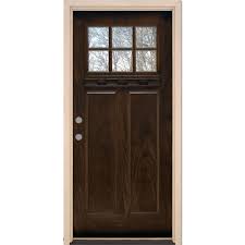 Maybe you would like to learn more about one of these? Feather River Doors 33 5 In X 81 625 In 6 Lite Craftsman Stained Chestnut Mahogany Right Hand Inswing Fiberglass Prehung Front Door Ff3781 The Home Depot