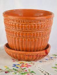 Orange shape flowerpot adornment resin orange flower pot. Mccoy Planter Vintage Flower Pot Orange Planter Orange Mccoy Planter Medium Planter Flower Pot Vintage Flower Pots Flower Pots Burnt Orange Color