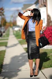 Tips For Wearing Leather To Work Glam Radar Skirt Outfits Modest Fashion Casual Work Outfits