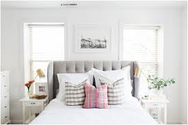 Notice the bedside lamps, which are the same shape but contrasting colors. Light And Airy Mid Century Bedroom Tour