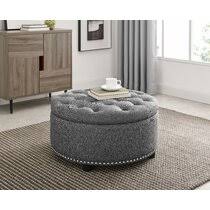 The largest ottoman can store the smaller inside it, and features a tray table on the reverse of its lid, turning it into a coffee table at the drop of a hat. Wayfair Round Storage Ottomans You Ll Love In 2021