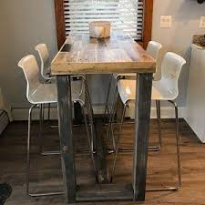 Reclaimed Wood Bar Table Restaurant Counter Community Communal Etsy In 2020 Reclaimed Wood Bars Wood Bar Table Bar Table