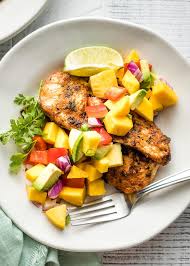 Spicy Shrimp Tacos With Avocado Salsa Sour Cream Cilantro Sauce Gimme Delicious Mango Avocado Salsa Baked Avocado Avocado Salsa For this recipe, i like to pan sear the chicken or grill it. spicy shrimp tacos with avocado salsa
