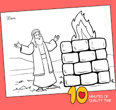 Have the children coloring the main story sheet and then cut the boxes to fit into the numbered sheet. Elijah And The Prophets Of Baal Coloring Page 10 Minutes Of Quality Time