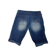 Deb Jeans Womens Juniors Size 13 Long Shorts Jean Denim 12 in inseam Cuffed