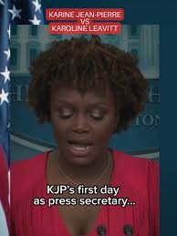 First day as White House Press Secretary Karine Jean-Pierre Vs Karoline  Leavitt #Trump #trumptrain #MAGA #follow