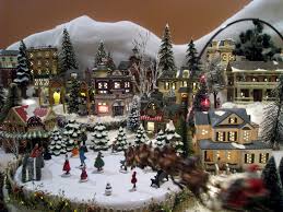 Can You Believe Your Eyes It S Santa And His Reindeer Flying In From The Right Christmas Village Display Diy Christmas Village Displays Diy Christmas Village