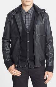 Michael Kors Hooded Leather Bomber Jacket Nordstrom Leather Bomber Leather Bomber Jacket Bomber Jacket