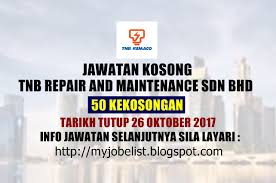 Spm was established primarily to provide equipment inspection, supply, design, intallation, testing and commissioning as well as operation and maintenance of electrical and intrumentation equipment along the fields of power generation. Jawatan Kosong Tnb Repair And Maintenance Sdn Bhd 26 Oktober 2017