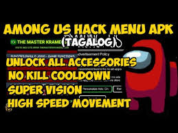 Among Us Hack Menu No Kill Cooldown Unlock All Accessories Tagalog Youtube