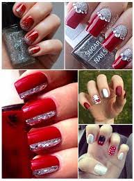 Uñas decoradas en rojo y plata. 75 Disenos De Unas En Plata Muchas Combinaciones Super Bonitas