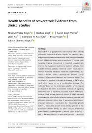 Campus drivers, tome 1 book. Pdf Health Benefits Of Resveratrol Evidence From Clinical Studies