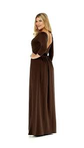 Black 3 4 Sleeve Maxi Dress Brown Maxi Dress Deep Open Back 3 4 Sleeve Black Waistband Brown Maxi Dresses Maxi Dress Dresses