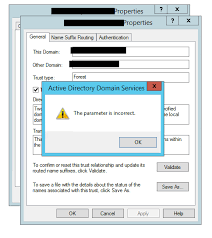 How To Fix Trust Error With Two Active Directory Domains Server Fault