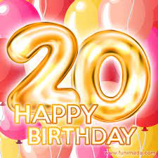 20th birthday for her trendy bling turquoise dress…. Happy 20th Birthday Animated Gifs Download On Funimada Com