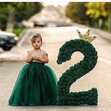Here Is How To Celebrate Your Birthday In Style With Gold And Emerald Green Fashion Statement And D Birthday Dresses Kids Dress 2 Year Old Birthday Party Girl