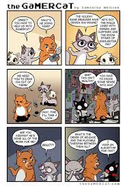The Gamercat Tumblr Gamer Cat Fun Comics Gamer Humor