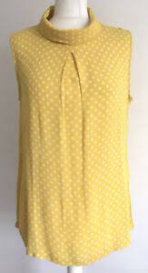Jigsaw Kew 159 Yellow Polka Dot Blouse Top Sz 10 12 Uk 38 Bnwt 2 Ebay