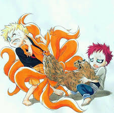 Fight Between Kyobi And Ichibi Naruto Kurama Gaara And Shukaku Animasi Gambar Karakter Gambar Manga